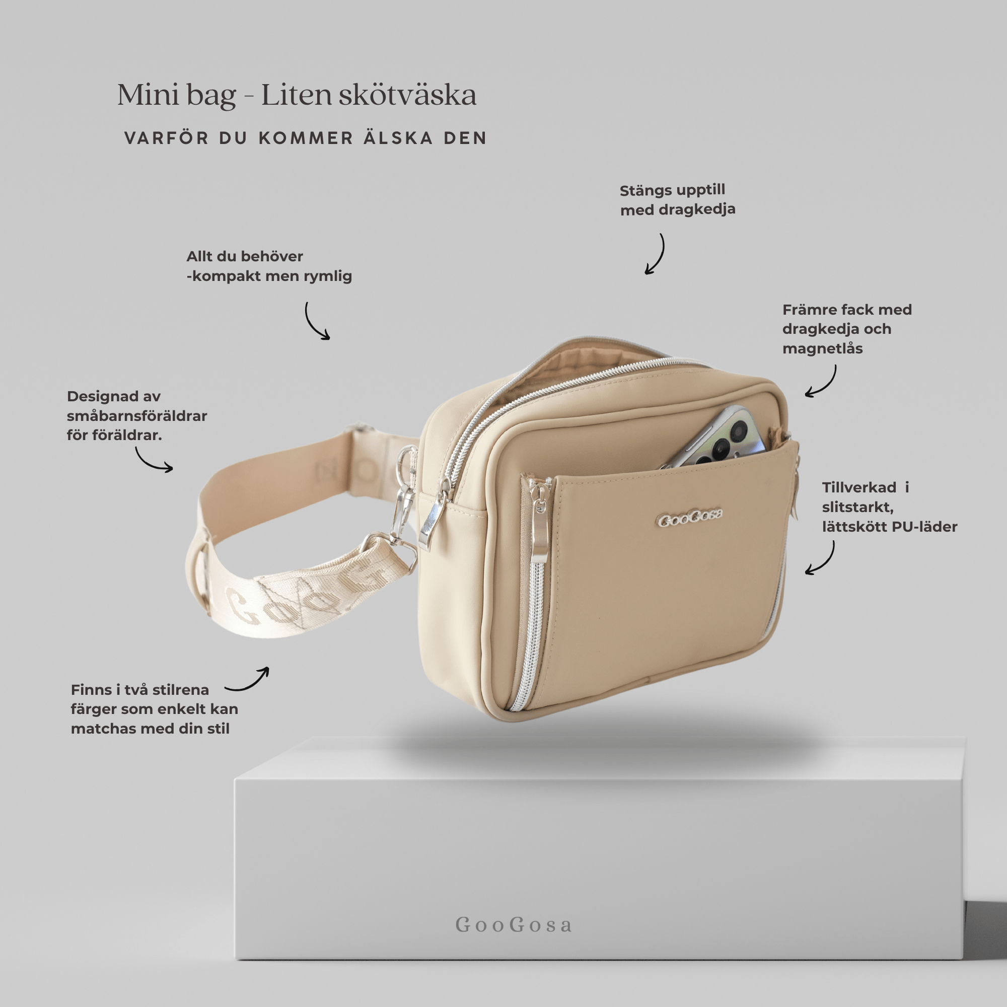 Liten Skötväska - GooGosa Mini Bag - GooGosa Black GooGosa